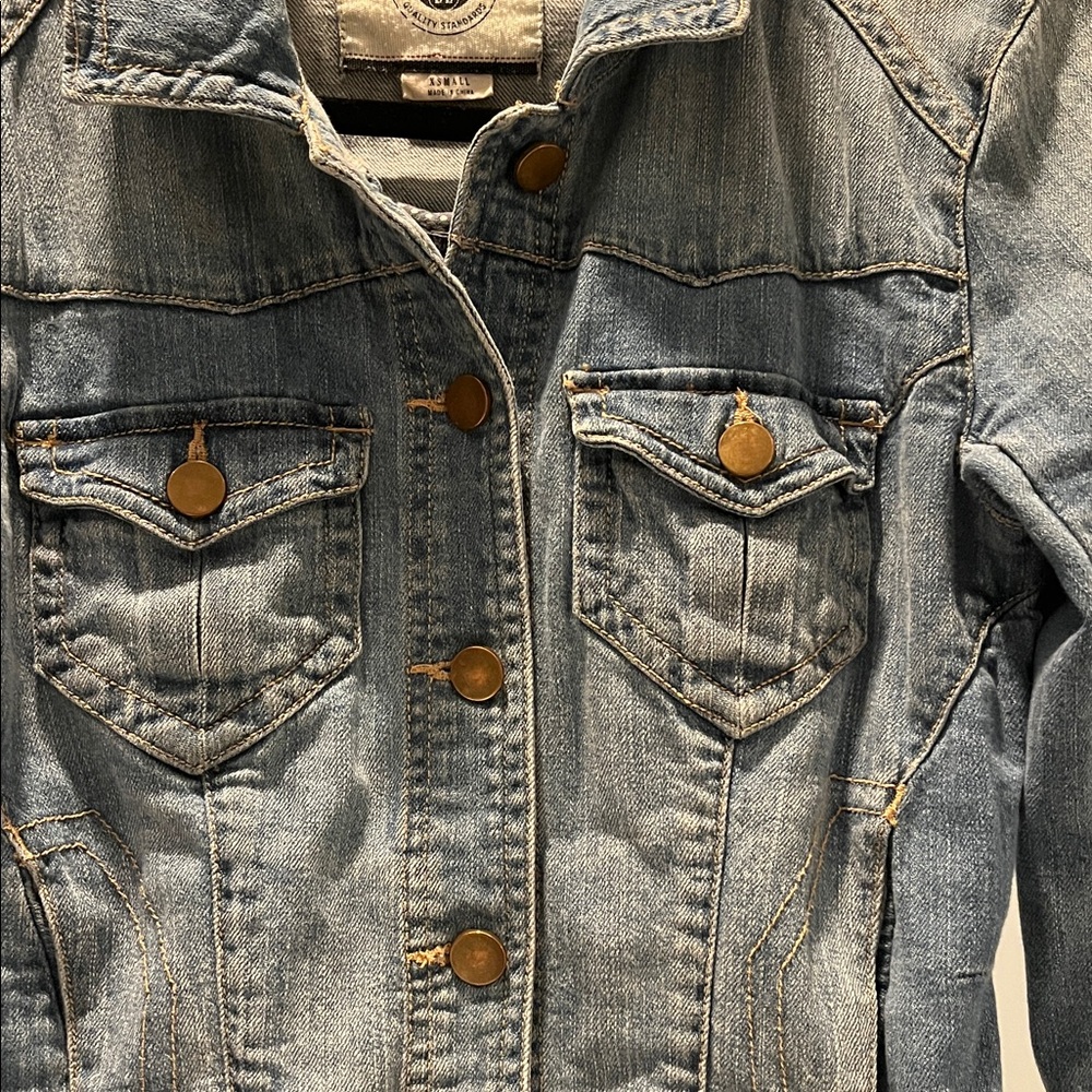 Anthropologie Daughters of the Liberation cropped denim jacket Sz XXS - Picture 3 of 4